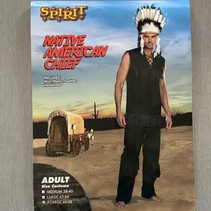 Native American Chief Adult X-Large 46-48 Black